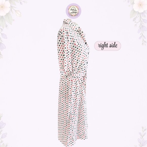 Vintage 1970s Polka Dot Midi Dress • Americana Knitting Mills Miami • HTF - Picture 3 of 6